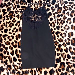 A lacey sexy little black dress